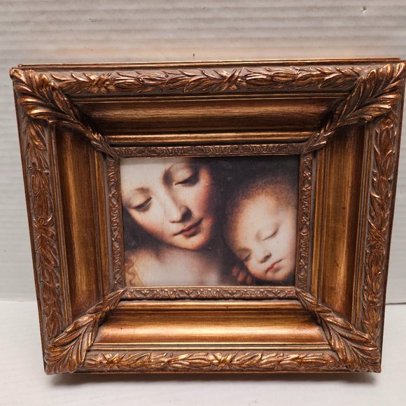 Home Wall Decor The Child Asleep Gold Leaf Frame Hand Crafted Picture Bombay Co. - Picture 1 of 16